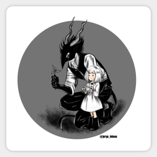 the girl from the other side with wizard sensei Sticker